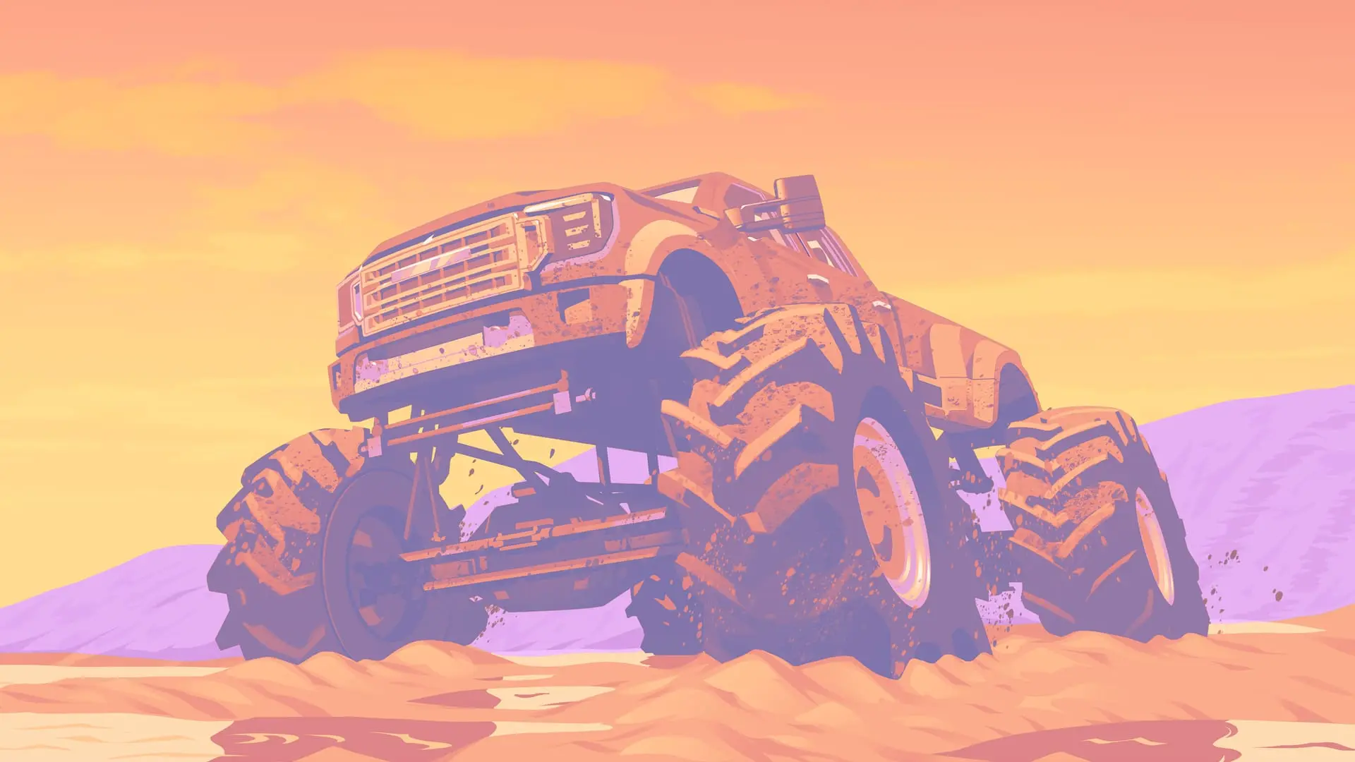 A monster truck in the Ambrosia countryside, official GTA 6 artwork